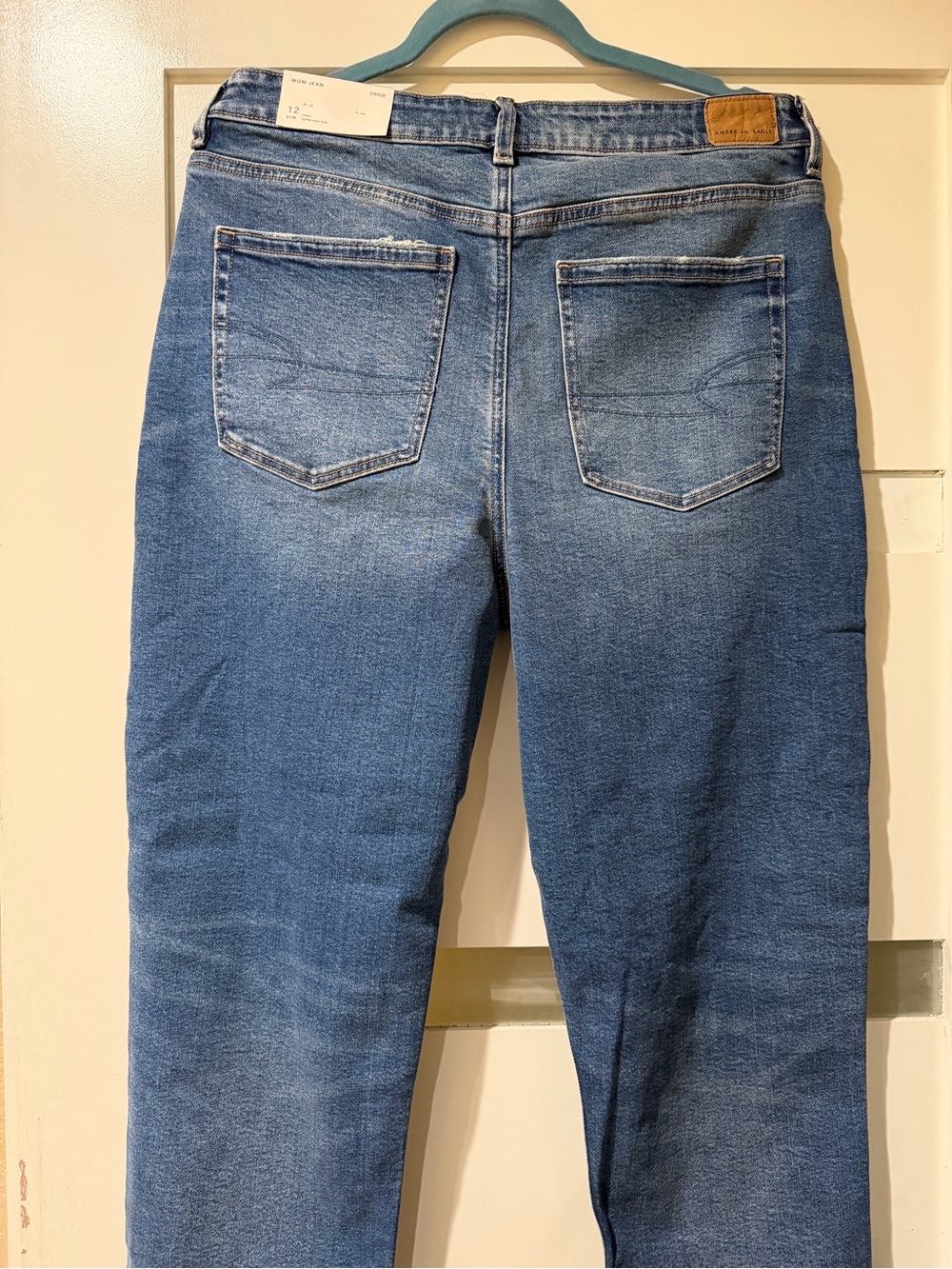 American Eagle Outfitters women’s Blue Straight-Leg Jeans mom jeans style - Picture 7 of 9